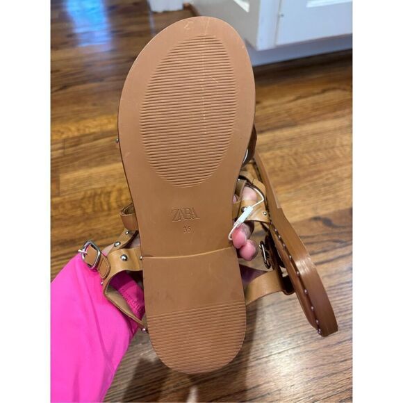 NWT ZARA studded leather sandals - Picture 6 of 7